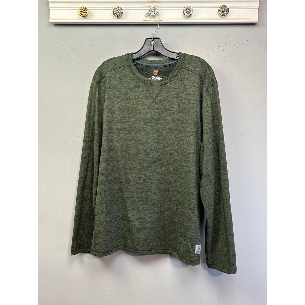 Rugged Elements Long Sleeve Shirt Mens XL Green Durable Utility Performance Tee